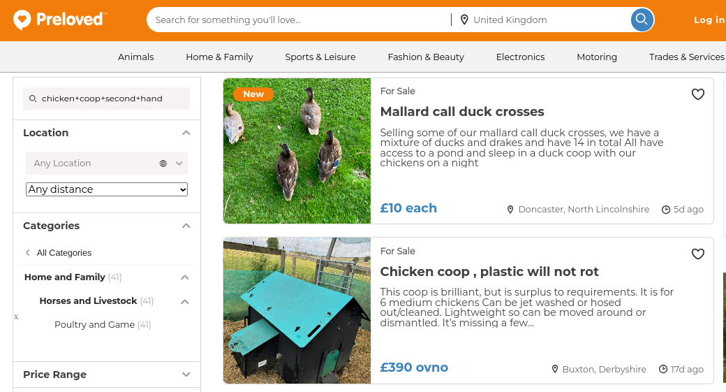 Preloved used chicken coops archive page